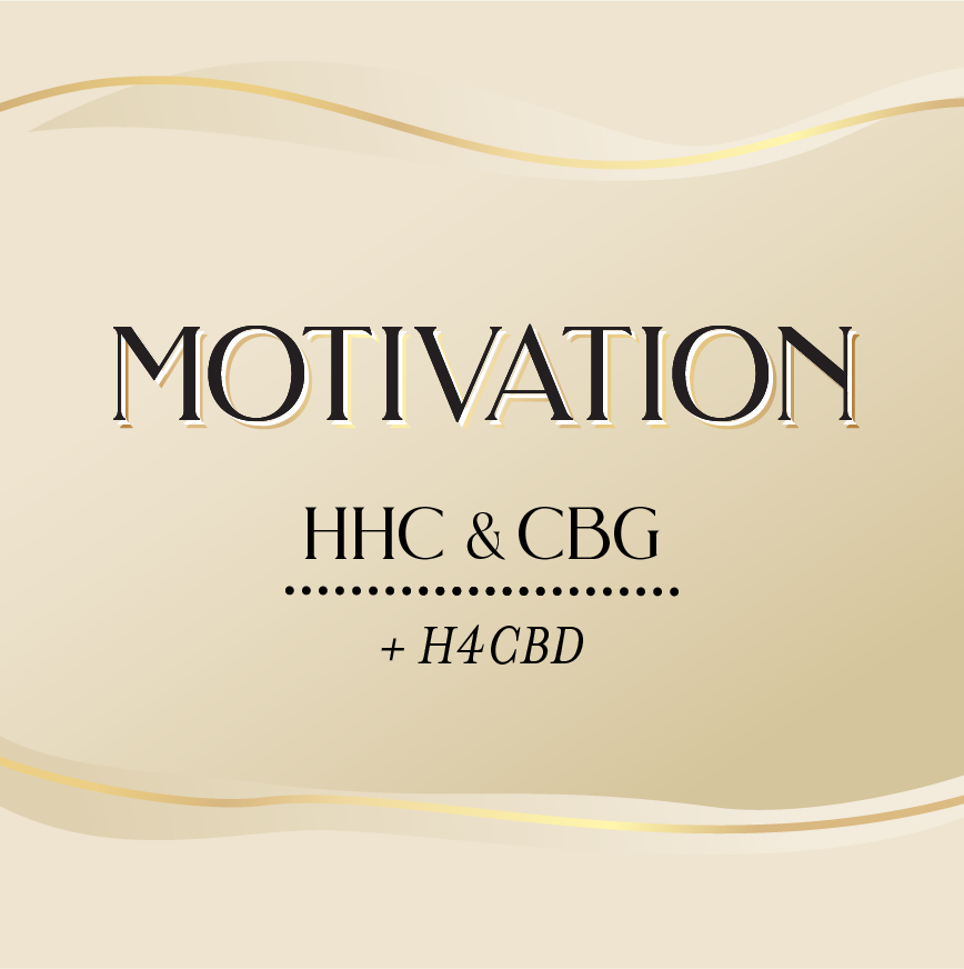 Motivation blend of cannabinoids, HHC (Hexahydrocannabinol), CBG (Cannabigerol), H4CBD (4-Hydroxy-Cannabidiol)