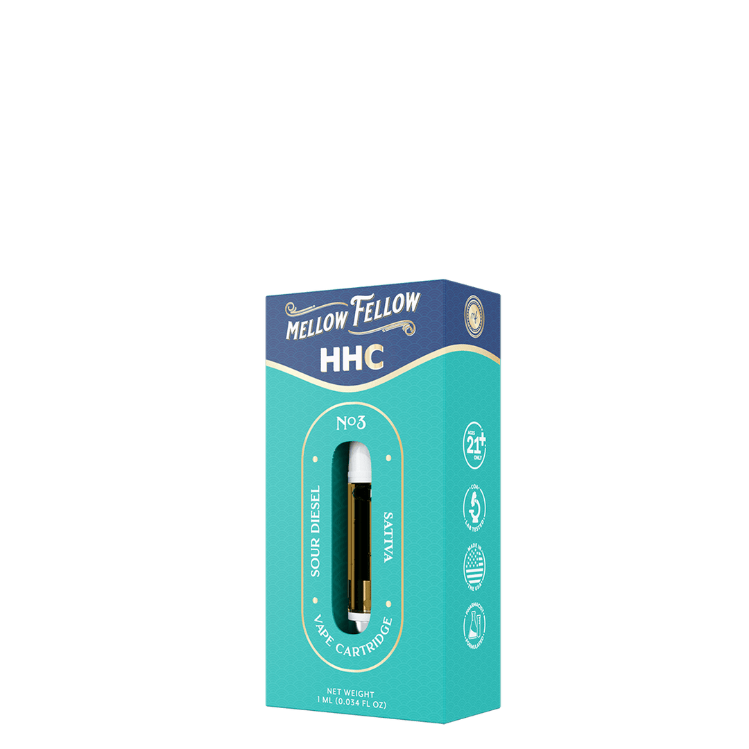 HHC 1ml Vape Cartridge - Sour Diesel (Sativa) - Mellow Fellow