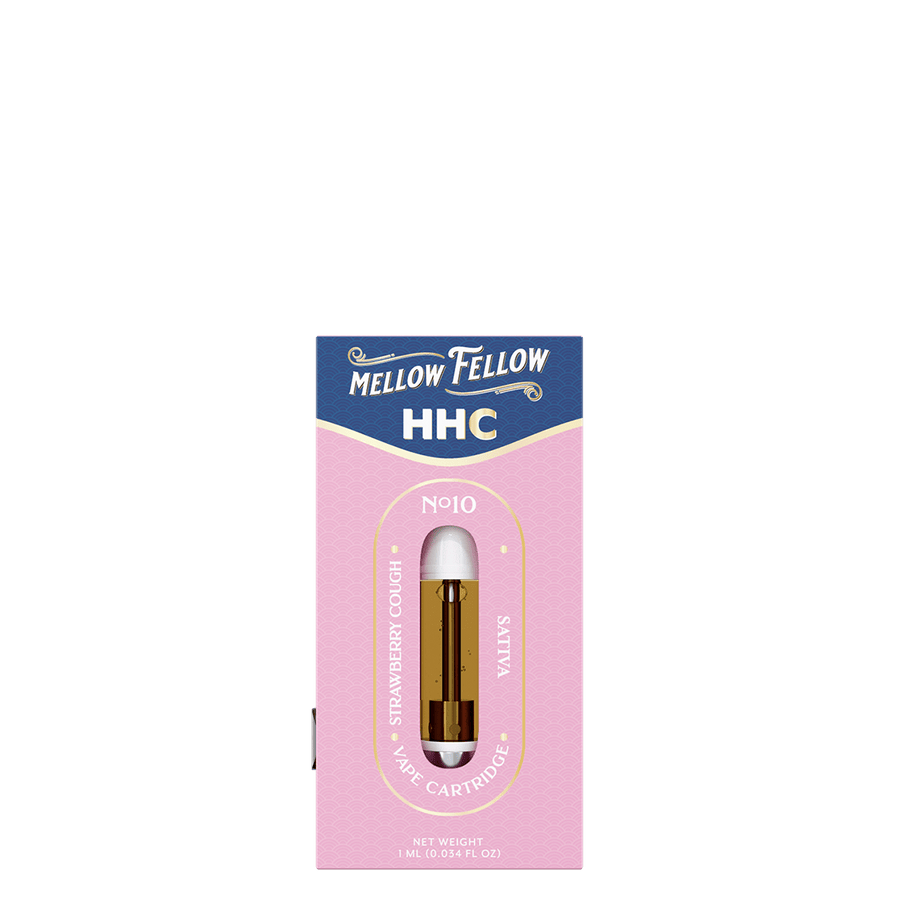 HHC 1ml Vape Cartridge - Strawberry Cough (Sativa) - Mellow Fellow
