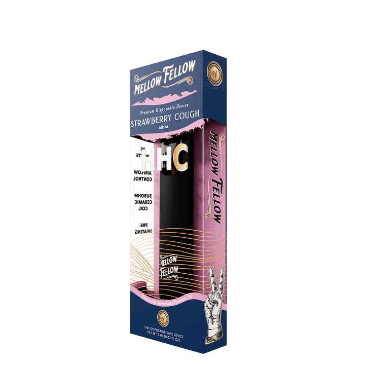 HHC Premium 2ml Disposable Vape - Strawberry Cough (Sativa) - Mellow Fellow