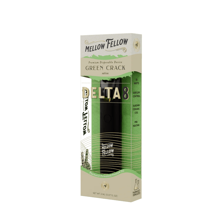 Delta 8 Premium 2ML Disposable Vape - Green Crack (Sativa) - Mellow Fellow