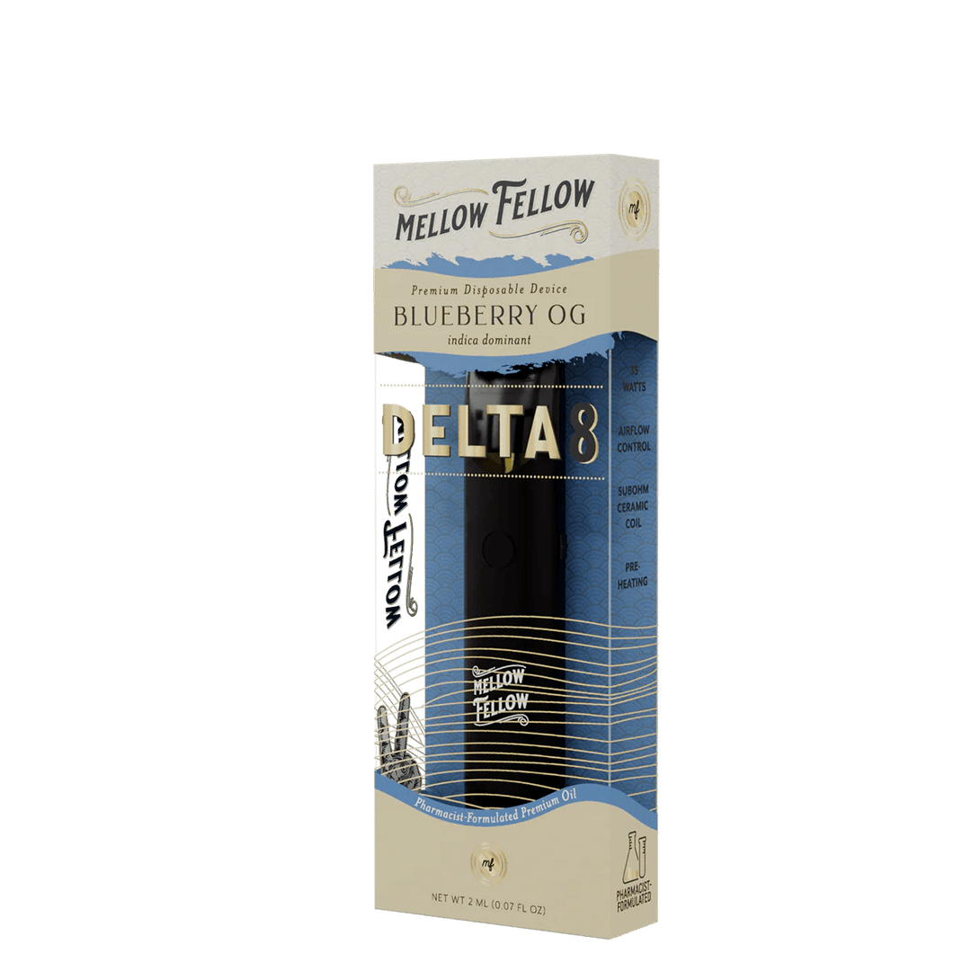 Delta 8 Premium 2ML Disposable Vape - Blueberry OG (Indica Dominant) - Mellow Fellow