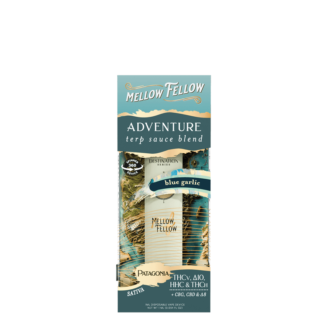 Adventure Blend - Terp Sauce 1ml Disposable Spinner Vape - Blue Garlic (Sativa) - Mellow Fellow