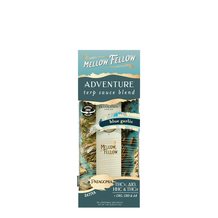 Adventure Blend - Terp Sauce 1ml Disposable Spinner Vape - Blue Garlic (Sativa) - Mellow Fellow