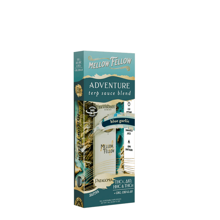 Adventure Blend - Terp Sauce 1ml Disposable Spinner Vape - Blue Garlic (Sativa) - Mellow Fellow