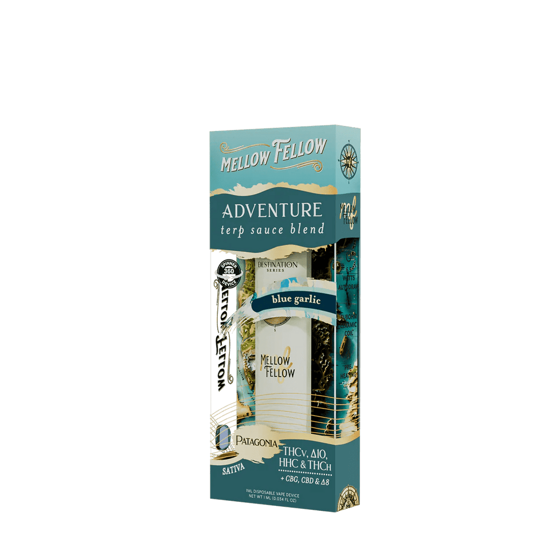 Adventure Blend - Terp Sauce 1ml Disposable Spinner Vape - Blue Garlic (Sativa) - Mellow Fellow