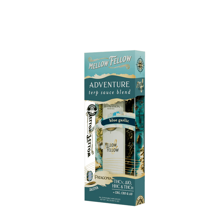 Adventure Blend - Terp Sauce 1ml Disposable Spinner Vape - Blue Garlic (Sativa) - Mellow Fellow