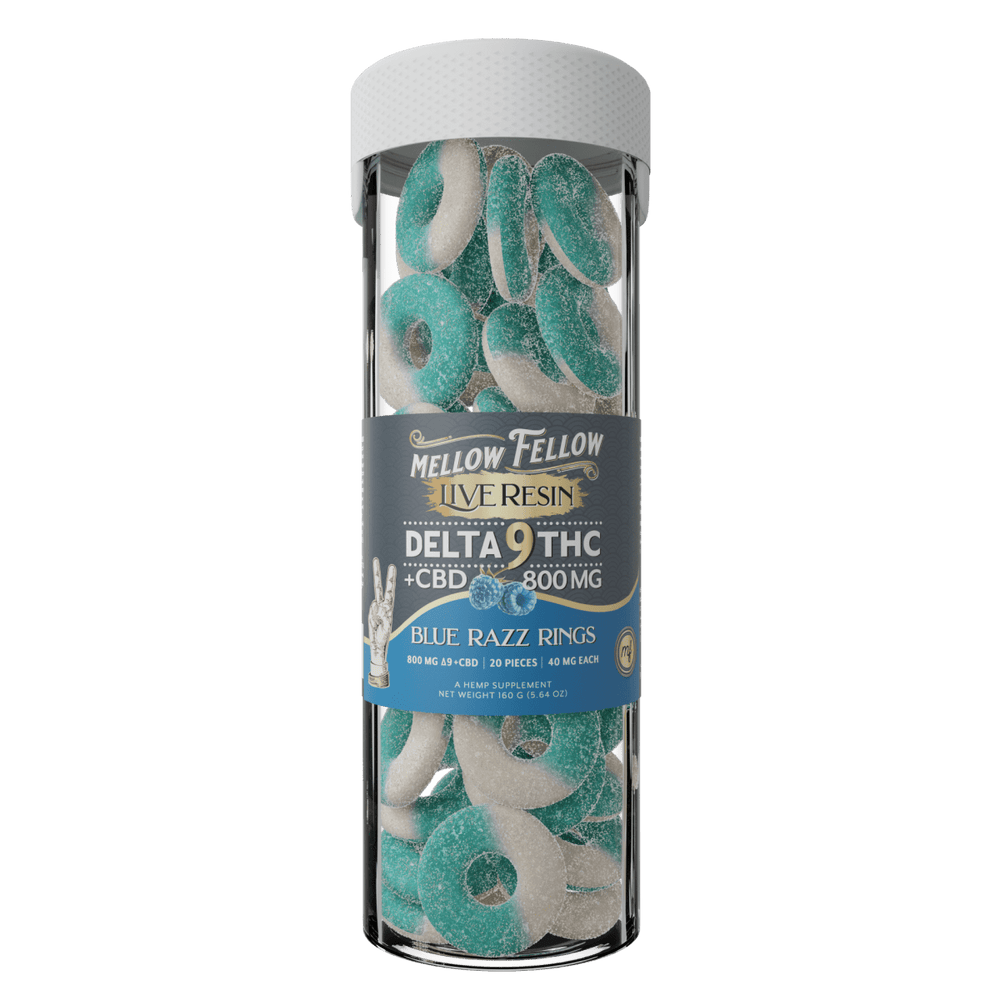 Delta 9 Live Resin Blue Razz Rings - Mellow Fellow