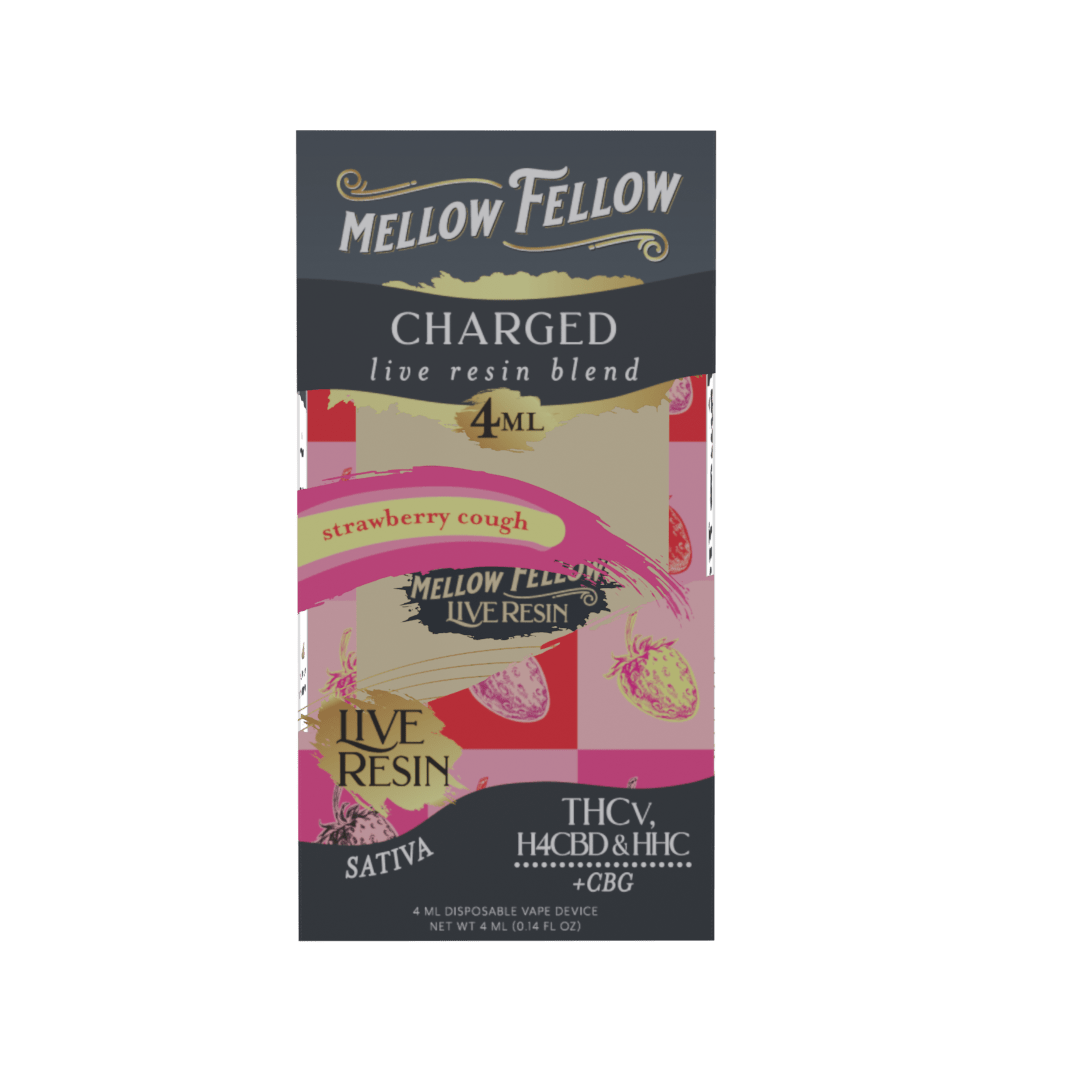 Charged Blend 4ml Live Resin Disposable Vape - Strawberry Cough (Sativa) - Mellow Fellow