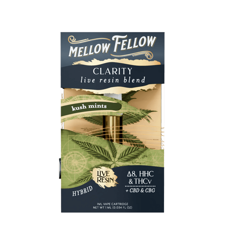 Clarity Blend 1ml Live Resin Vape Cartridge - Kush Mints (Hybrid) - Mellow Fellow
