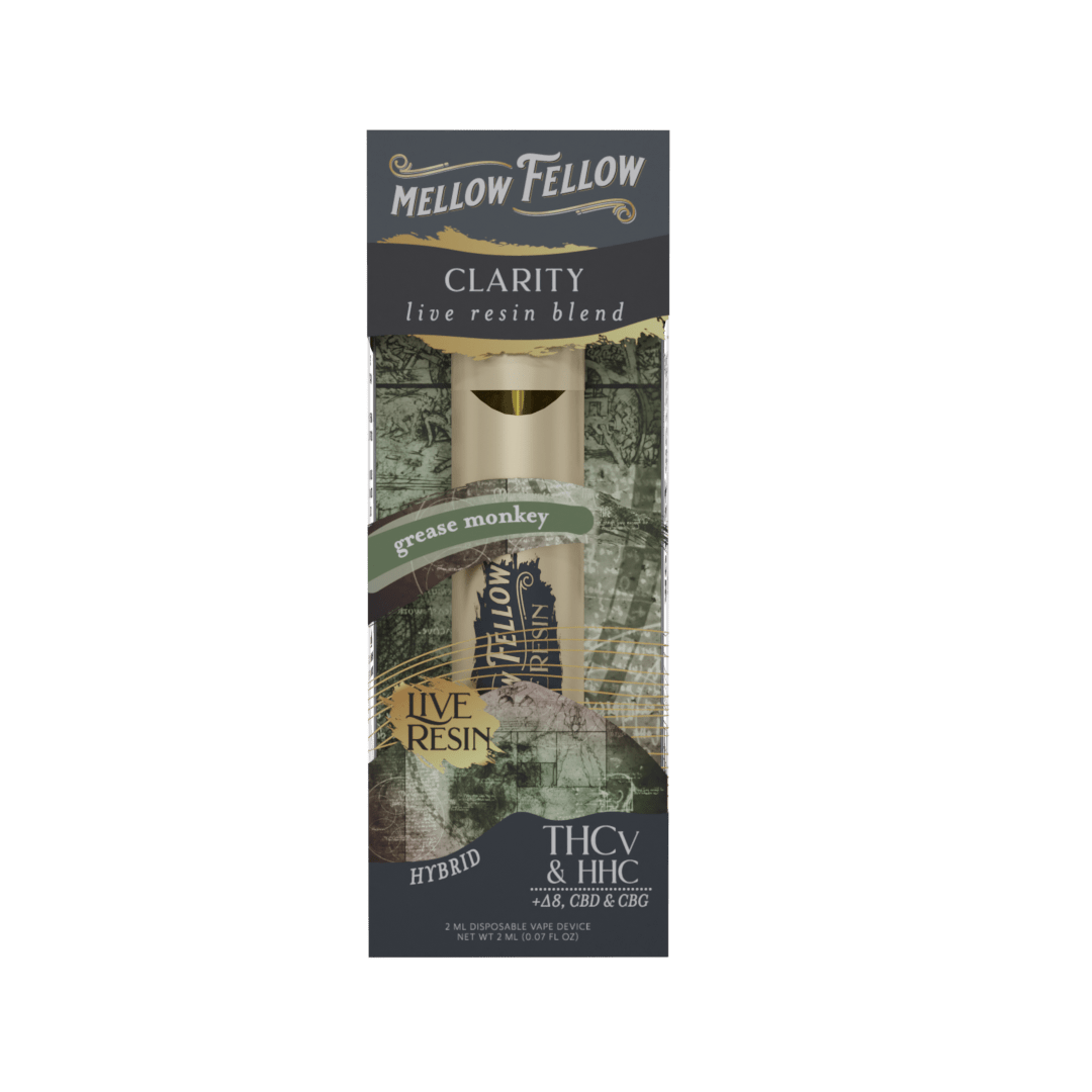 Clarity Blend 2ml Live Resin Disposable Vape - Grease Monkey (Hybrid) - Mellow Fellow