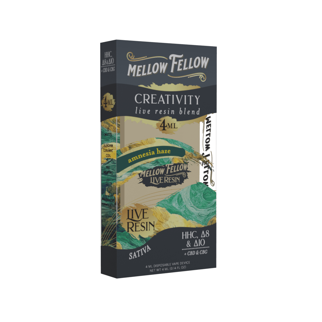 Creativity Blend 4ml Live Resin Disposable Vape - Amnesia Haze (Sativa) - Mellow Fellow