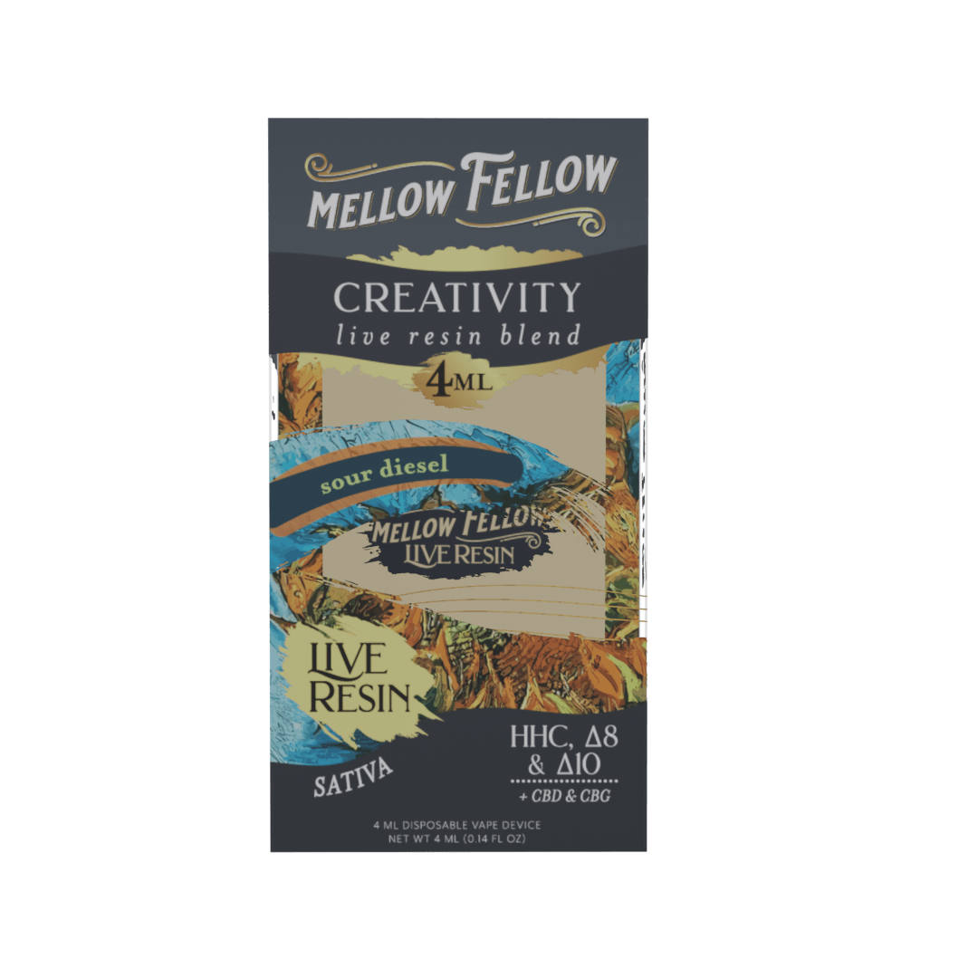 Creativity Blend 4ml Live Resin Disposable Vape - Sour Diesel (Sativa) - Mellow Fellow
