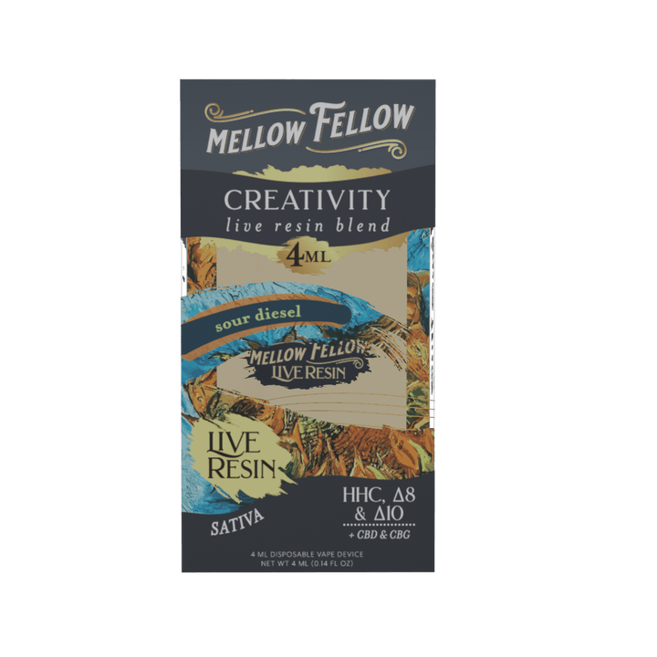 Creativity Blend 4ml Live Resin Disposable Vape - Sour Diesel (Sativa) - Mellow Fellow