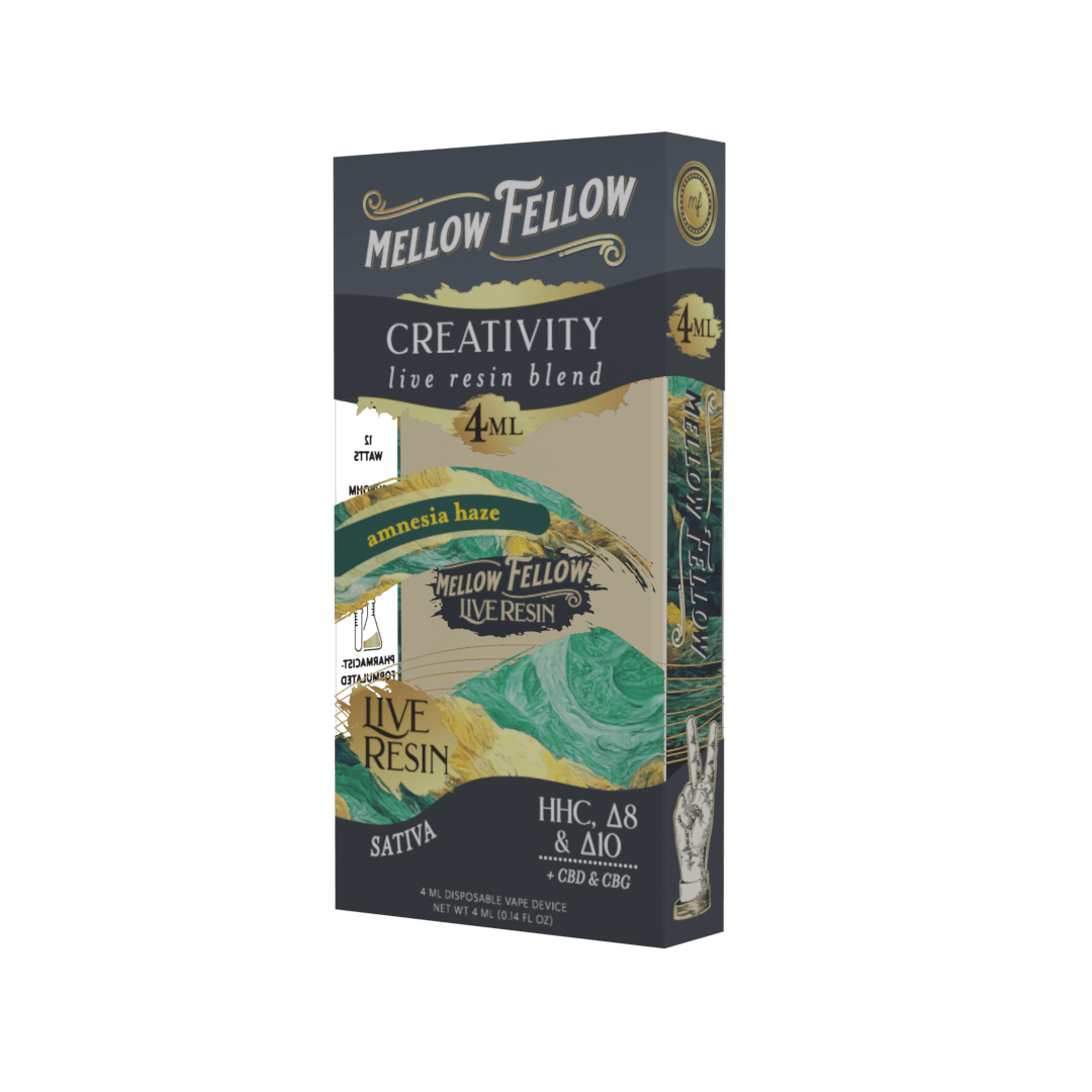 Creativity Blend 4ml Live Resin Disposable Vape - Amnesia Haze (Sativa) - Mellow Fellow