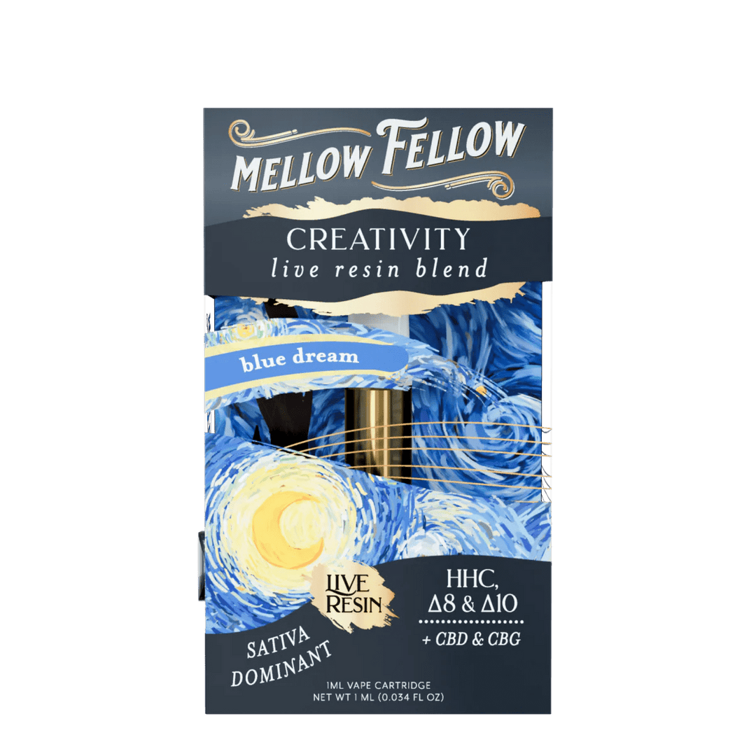 Creativity Blend 1ml Live Resin Vape Cartridge - Blue Dream (Hybrid) - Mellow Fellow