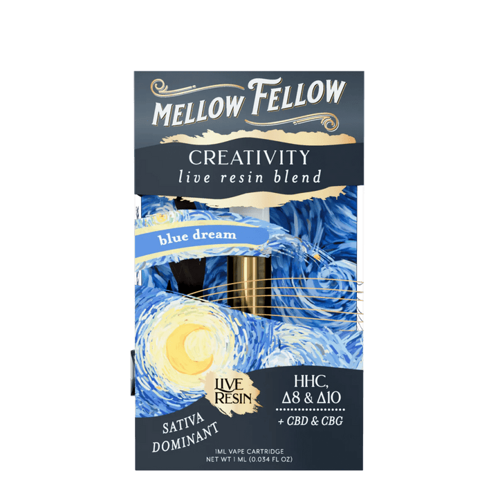 Creativity Blend 1ml Live Resin Vape Cartridge - Blue Dream (Hybrid) - Mellow Fellow