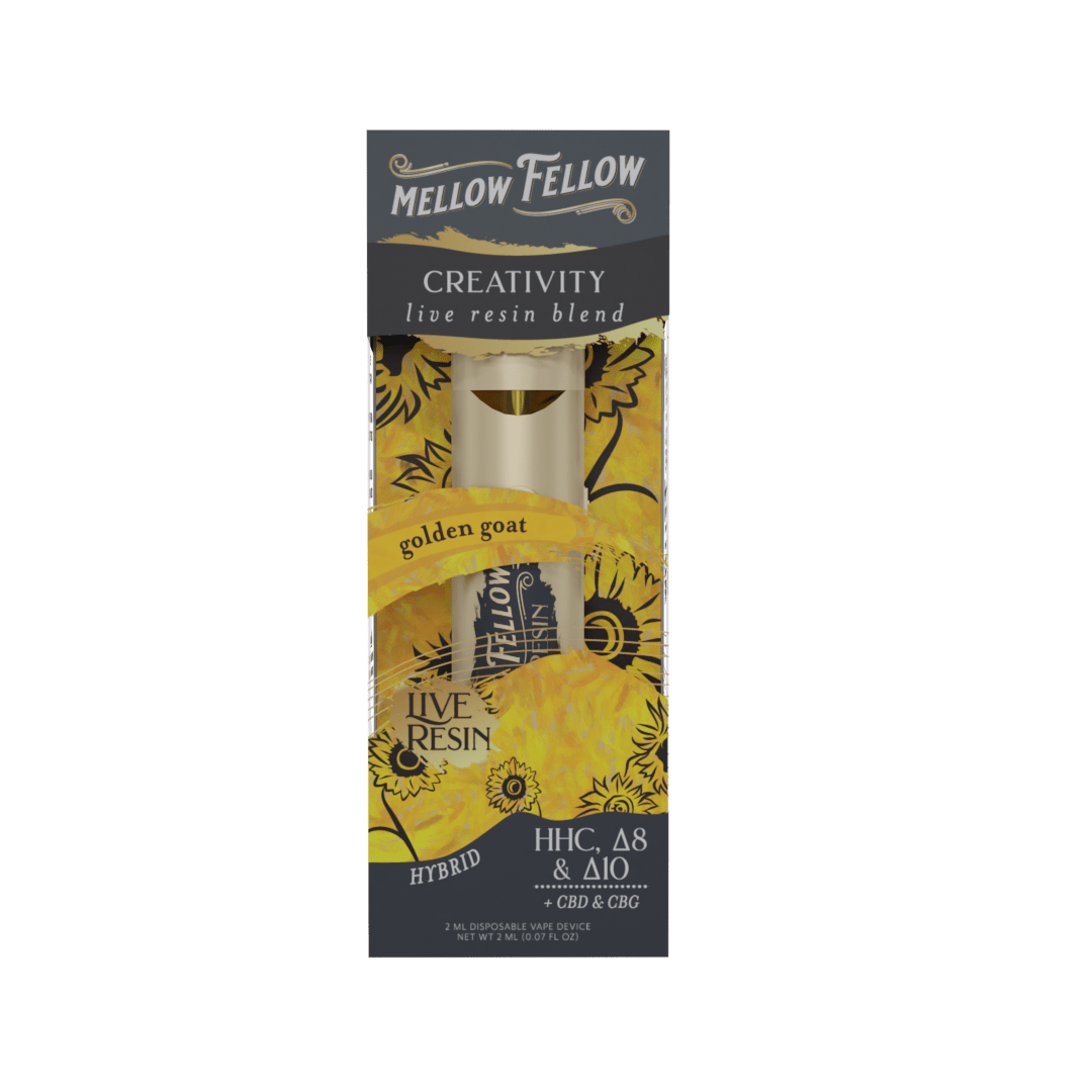 Creativity Blend 2ml Live Resin Disposable Vape - Golden Goat (Hybrid) - Mellow Fellow