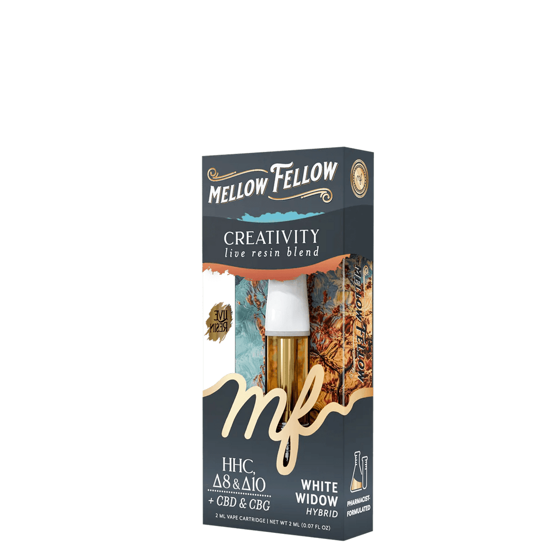Creativity Blend 2ml Live Resin Vape Cartridge - White Widow (Hybrid) - Mellow Fellow