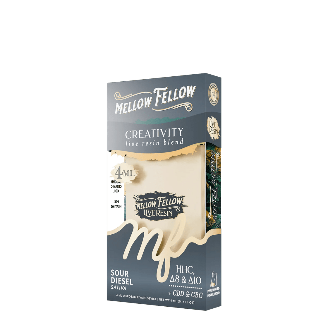 Creativity Blend 4ml Live Resin Disposable Vape - Sour Diesel (Sativa) - Mellow Fellow