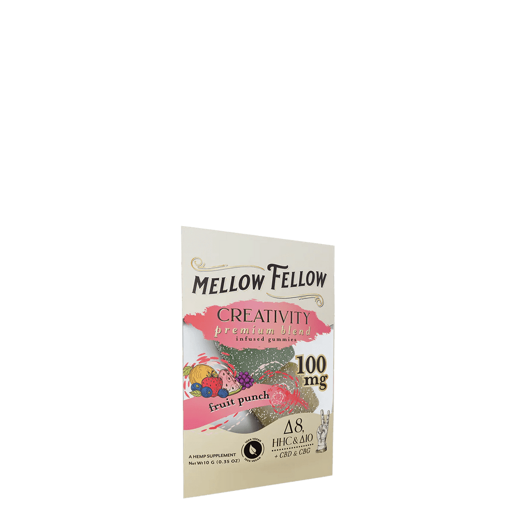 Creativity Blend Fruit Punch 2 ct. Infused Gummies - Delta 8, HHC, Delta 10, CBD, CBG - Mellow Fellow