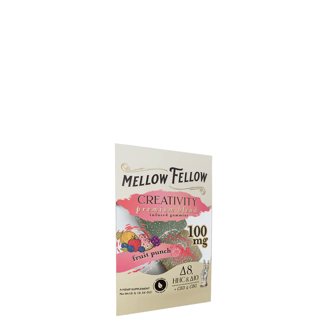 Creativity Blend Fruit Punch 2 ct. Infused Gummies - Delta 8, HHC, Delta 10, CBD, CBG - Mellow Fellow