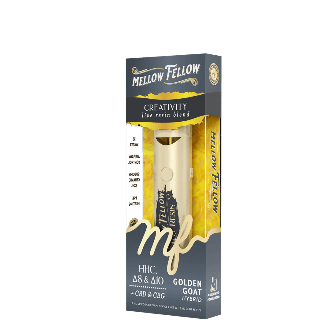 Creativity Blend 2ml Live Resin Disposable Vape - Golden Goat (Hybrid) - Mellow Fellow
