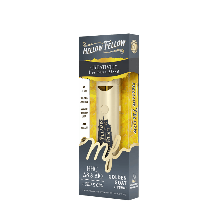 Creativity Blend 2ml Live Resin Disposable Vape - Golden Goat (Hybrid) - Mellow Fellow