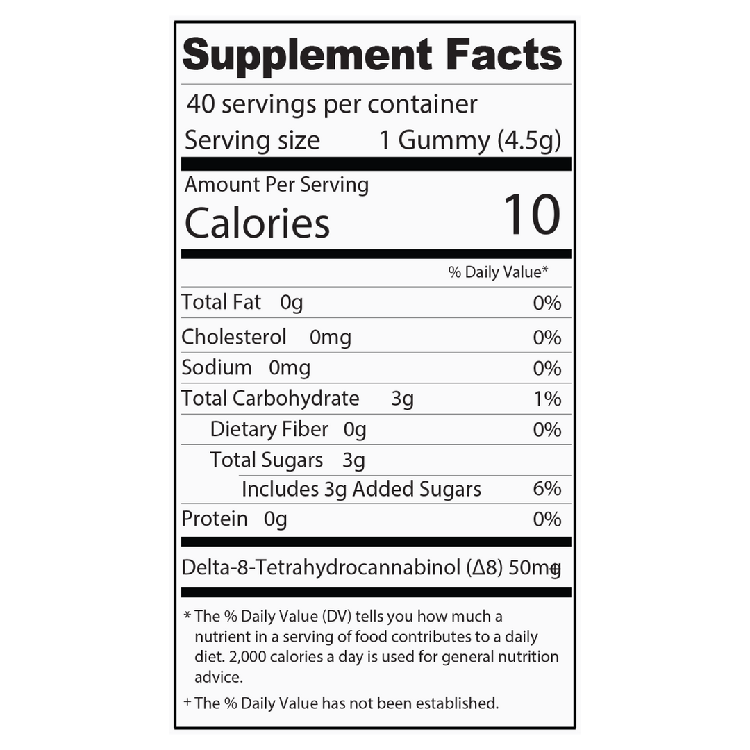 M - Fusions Delta 8 THC Fruit Punch Gummies 40 Ct. - 50mg Delta 8 per gummy - Mellow Fellow