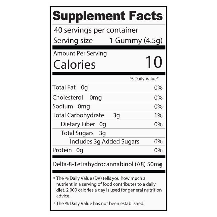 M - Fusions Delta 8 THC Fruit Punch Gummies 40 Ct. - 50mg Delta 8 per gummy - Mellow Fellow