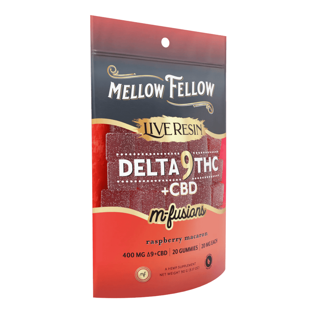 Delta 9 Live Resin Edibles 400mg - Raspberry Macaron - Mellow Fellow