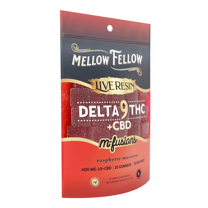 Delta 9 Live Resin Edibles 400mg - Raspberry Macaron - Mellow Fellow