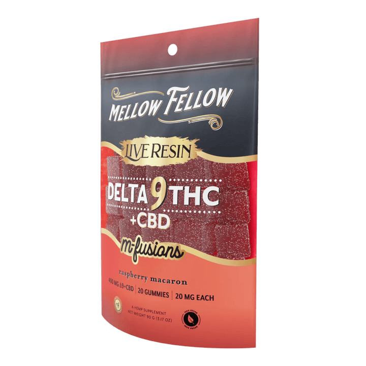 Delta 9 Live Resin Edibles 400mg - Raspberry Macaron - Mellow Fellow
