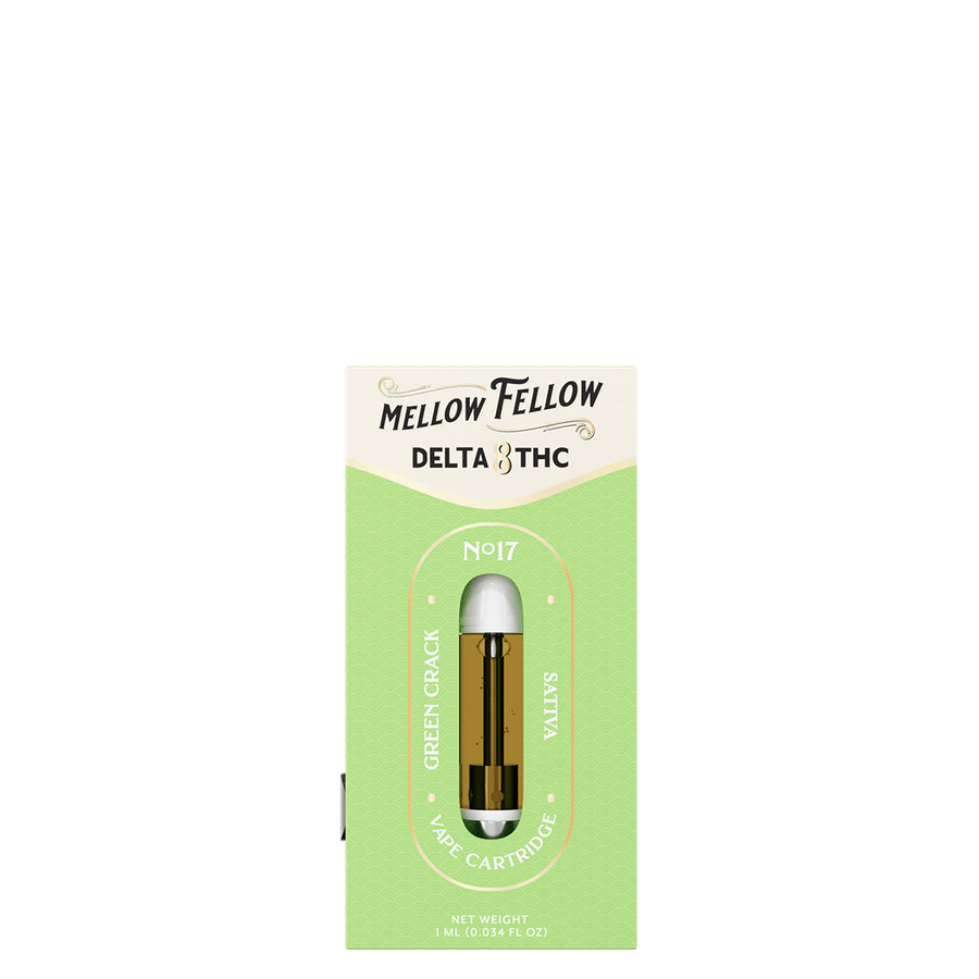 Delta 8 1ml Vape Cartridge - Green Crack (Sativa) - Mellow Fellow