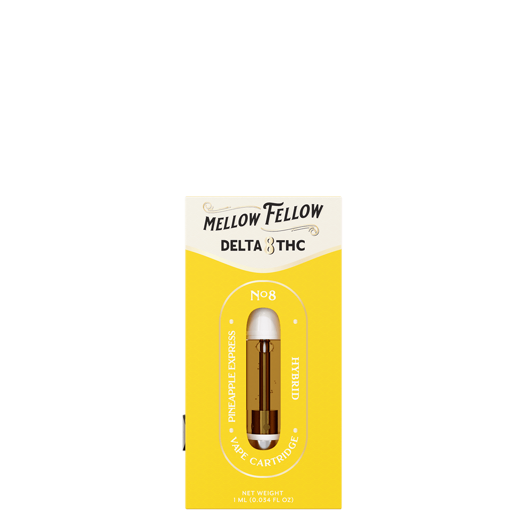 Delta 8 1ml Vape Cartridge - Pineapple Express (Hybrid) - Mellow Fellow