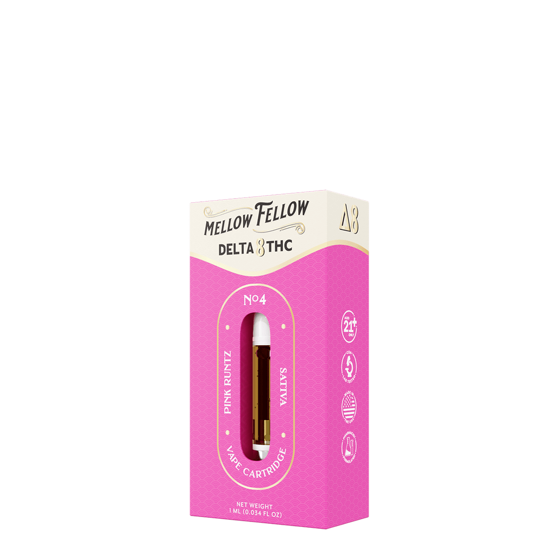 Delta 8 1ml Vape Cartridge - Pink Runtz (Sativa) - Mellow Fellow