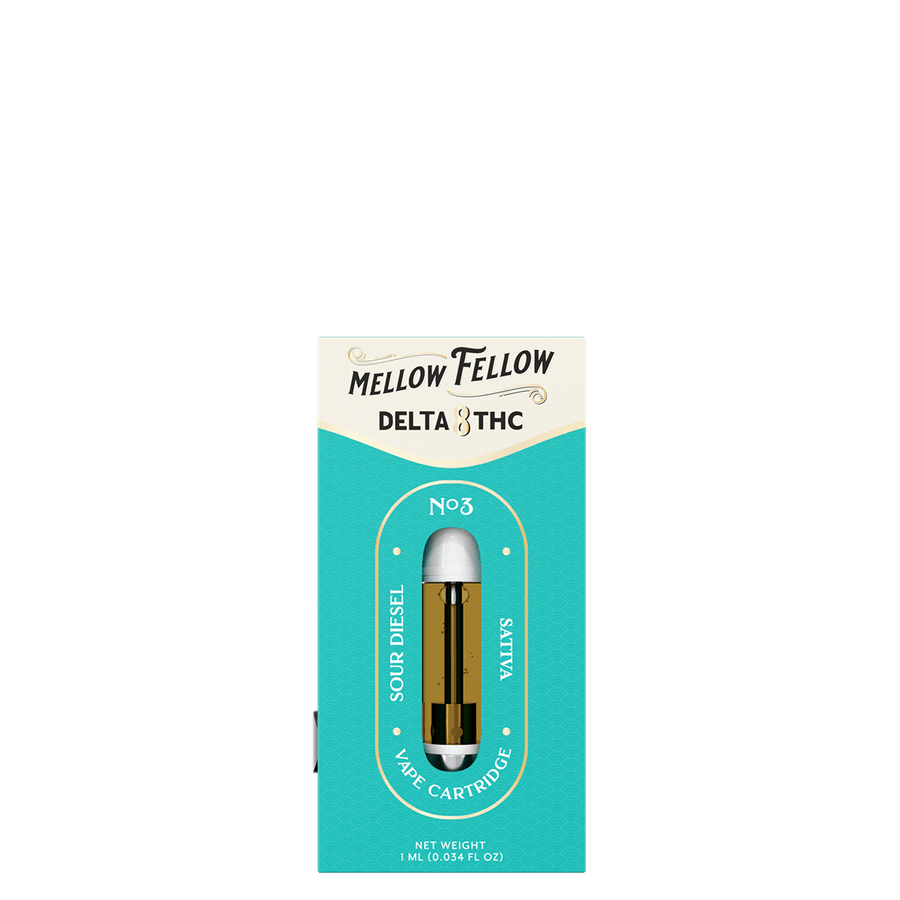 Delta 8 1ml Vape Cartridge - Sour Diesel (Sativa) - Mellow Fellow