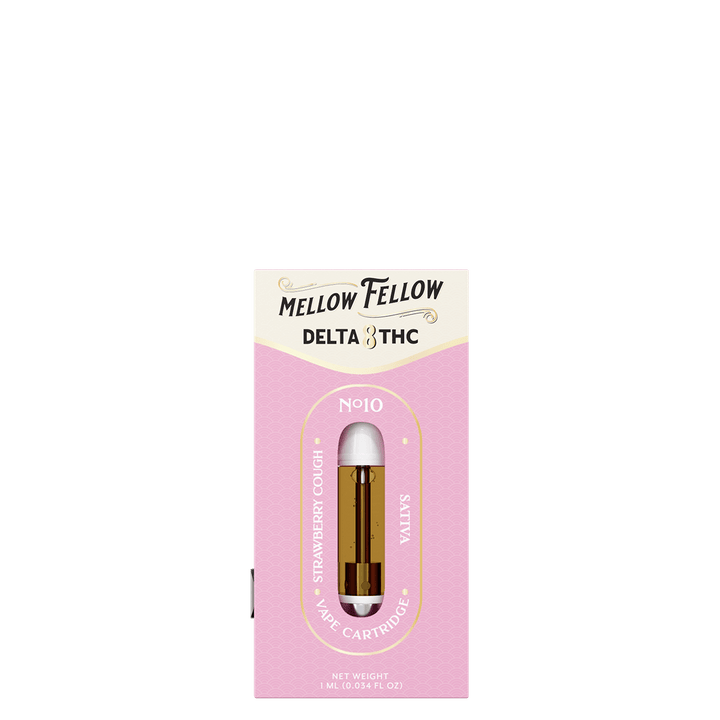 Delta 8 1ml Vape Cartridge - Strawberry Cough (Sativa) - Mellow Fellow