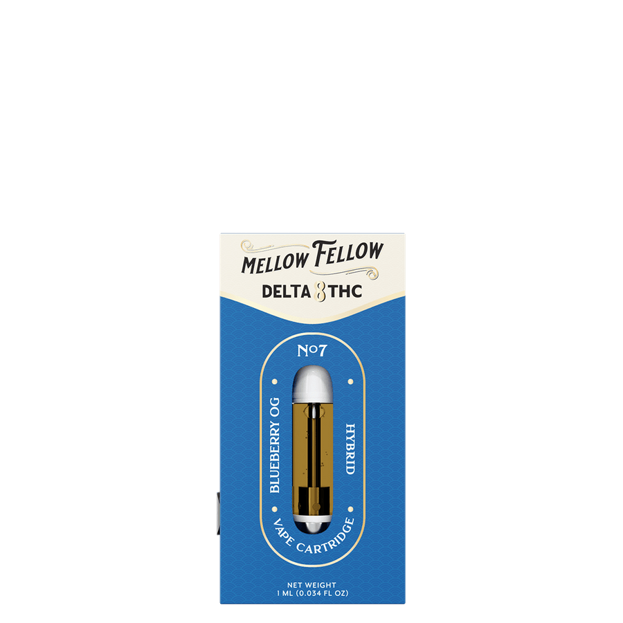 Delta 8 1ml Vape Cartridge - Blueberry OG (Hybrid) - Mellow Fellow