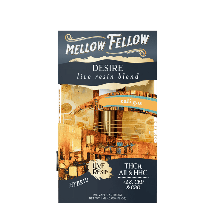 Desire Blend 1ml Live Resin Vape Cartridge - Cali Gas (Hybrid) - Mellow Fellow