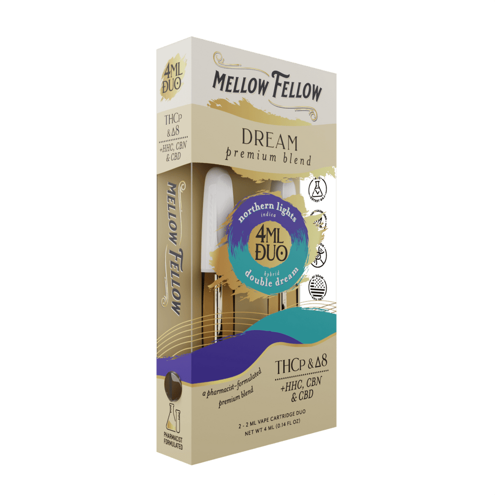 Dream Blend – Northern Lights (Indica) & Double Dream (Hybrid) - 2ml Vape Cartridge Duo (4ml) - Mellow Fellow