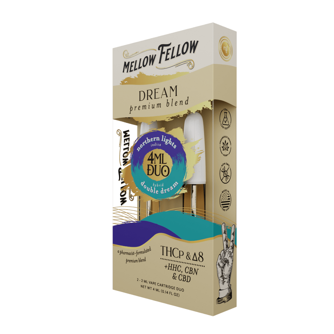 Dream Blend – Northern Lights (Indica) & Double Dream (Hybrid) - 2ml Vape Cartridge Duo (4ml) - Mellow Fellow