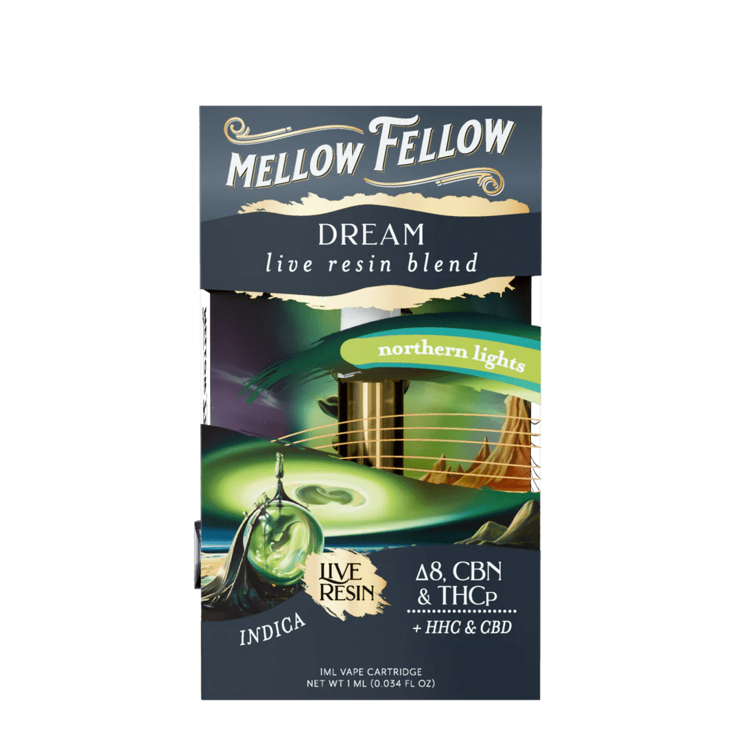 Dream Blend 1ml Live Resin Vape Cartridge - Northern Lights (Indica) - Mellow Fellow