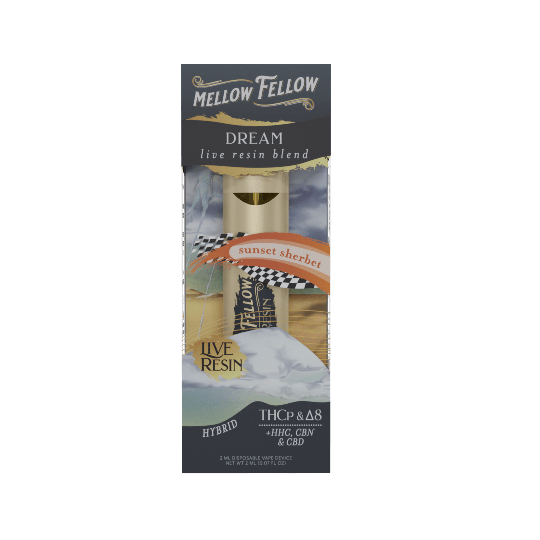 Dream Blend 2ml Live Resin Disposable Vape - Sunset Sherbet (Hybrid) - Mellow Fellow