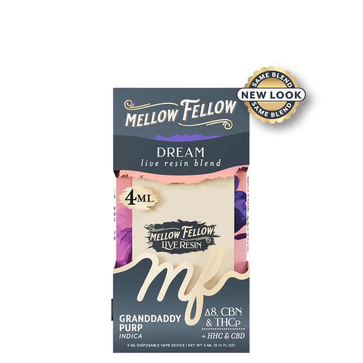 Dream Blend 4ml Live Resin Disposable Vape - Granddaddy Purp (Indica) - Mellow Fellow