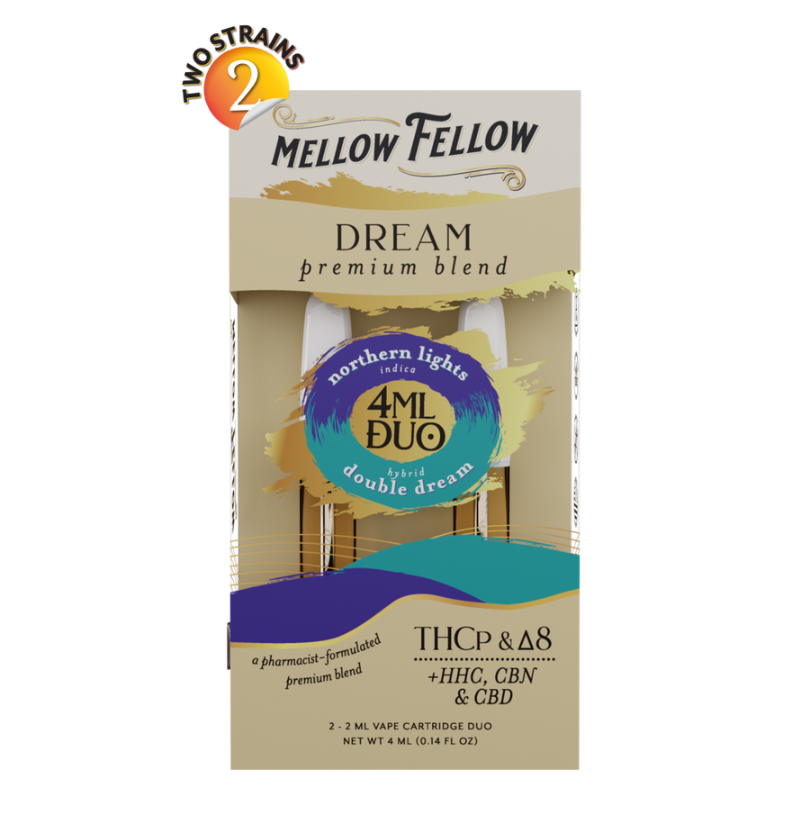 Dream Blend – Northern Lights (Indica) & Double Dream (Hybrid) - 2ml Vape Cartridge Duo (4ml) - Mellow Fellow