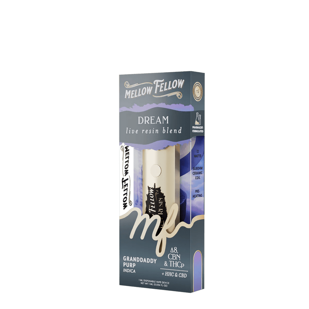 Dream Blend - Destination: Machu Picchu - Live Resin 1ml Disposable Vape - Granddaddy Purp (Indica) - Mellow Fellow