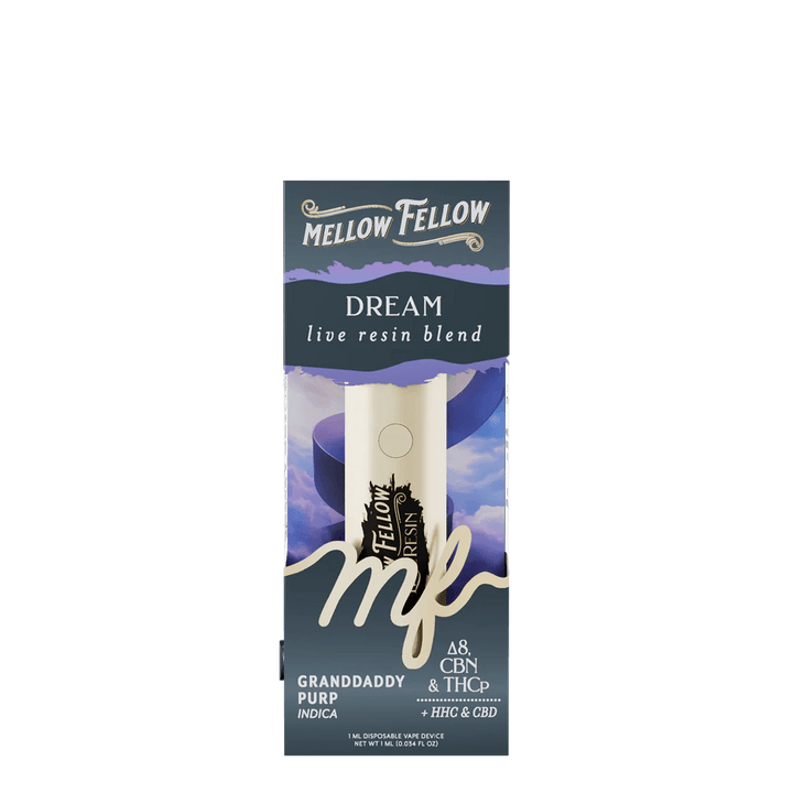 Dream Blend - Destination: Machu Picchu - Live Resin 1ml Disposable Vape - Granddaddy Purp (Indica) - Mellow Fellow