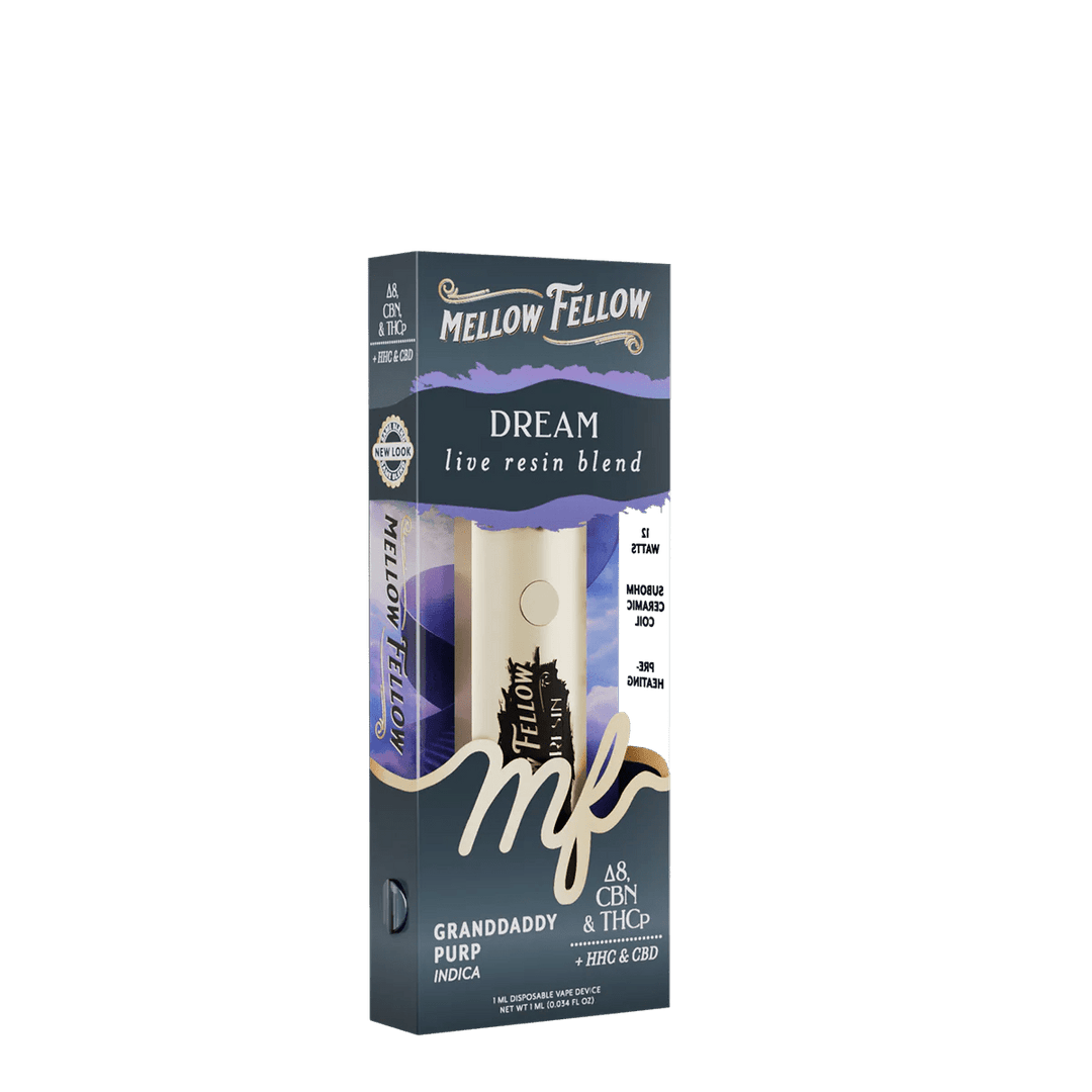 Dream Blend - Destination: Machu Picchu - Live Resin 1ml Disposable Vape - Granddaddy Purp (Indica) - Mellow Fellow