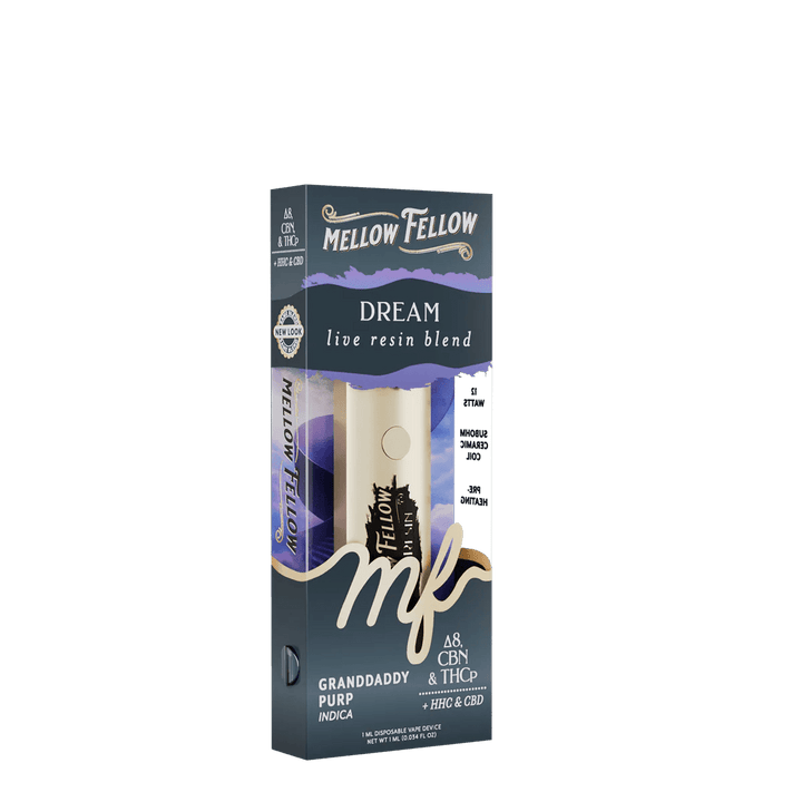 Dream Blend - Destination: Machu Picchu - Live Resin 1ml Disposable Vape - Granddaddy Purp (Indica) - Mellow Fellow
